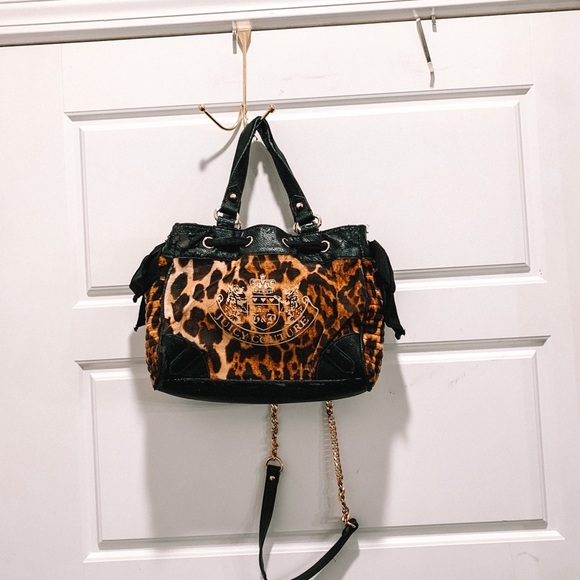 Juicy Couture Mini Day Dreamer Purse Velour Cheetah - Picture 13 of 13